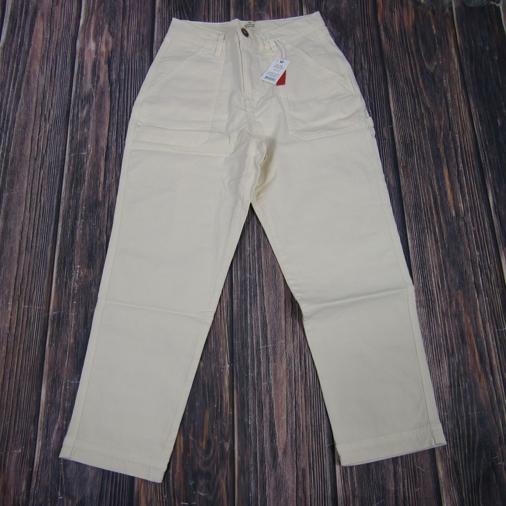 Marine Layer NEW NWT Womens 4 White Maya Slim Straight Utility Pants